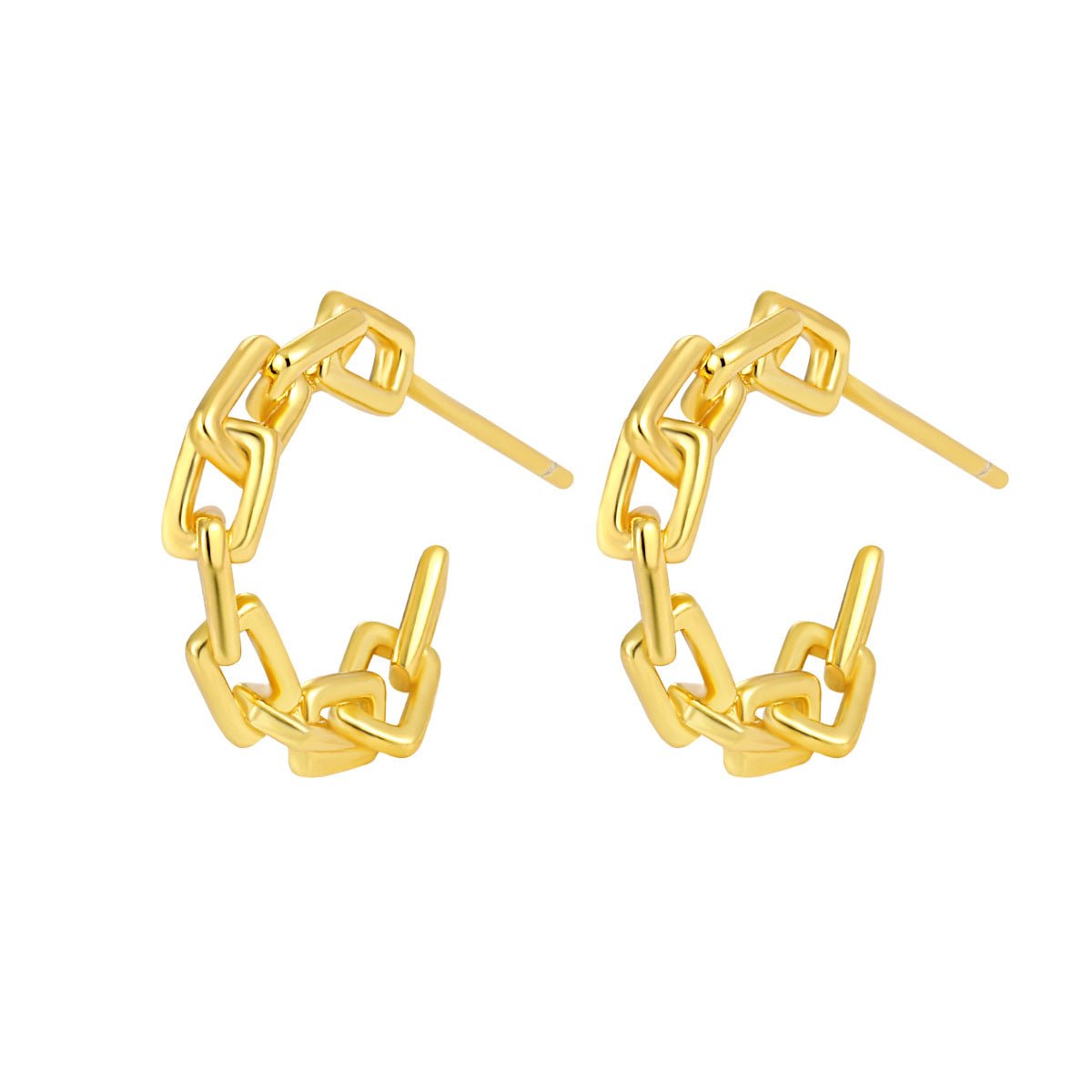 Modern Irregular Hollow Chain 925 Sterling Silver Hoop Earrings - KIAHMILLA