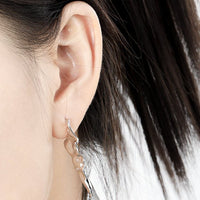 Modern Irregular Pleating 925 Sterling Silver Dangling Earrings - KIAHMILLA