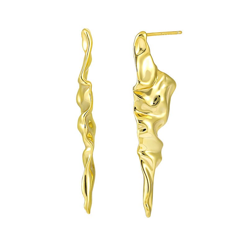Modern Irregular Pleating 925 Sterling Silver Dangling Earrings - KIAHMILLA
