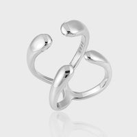 Modern Letter X Cross 925 Sterling Silver Adjustable Ring - KIAHMILLA