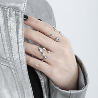 Modern Letter X Cross 925 Sterling Silver Adjustable Ring - KIAHMILLA