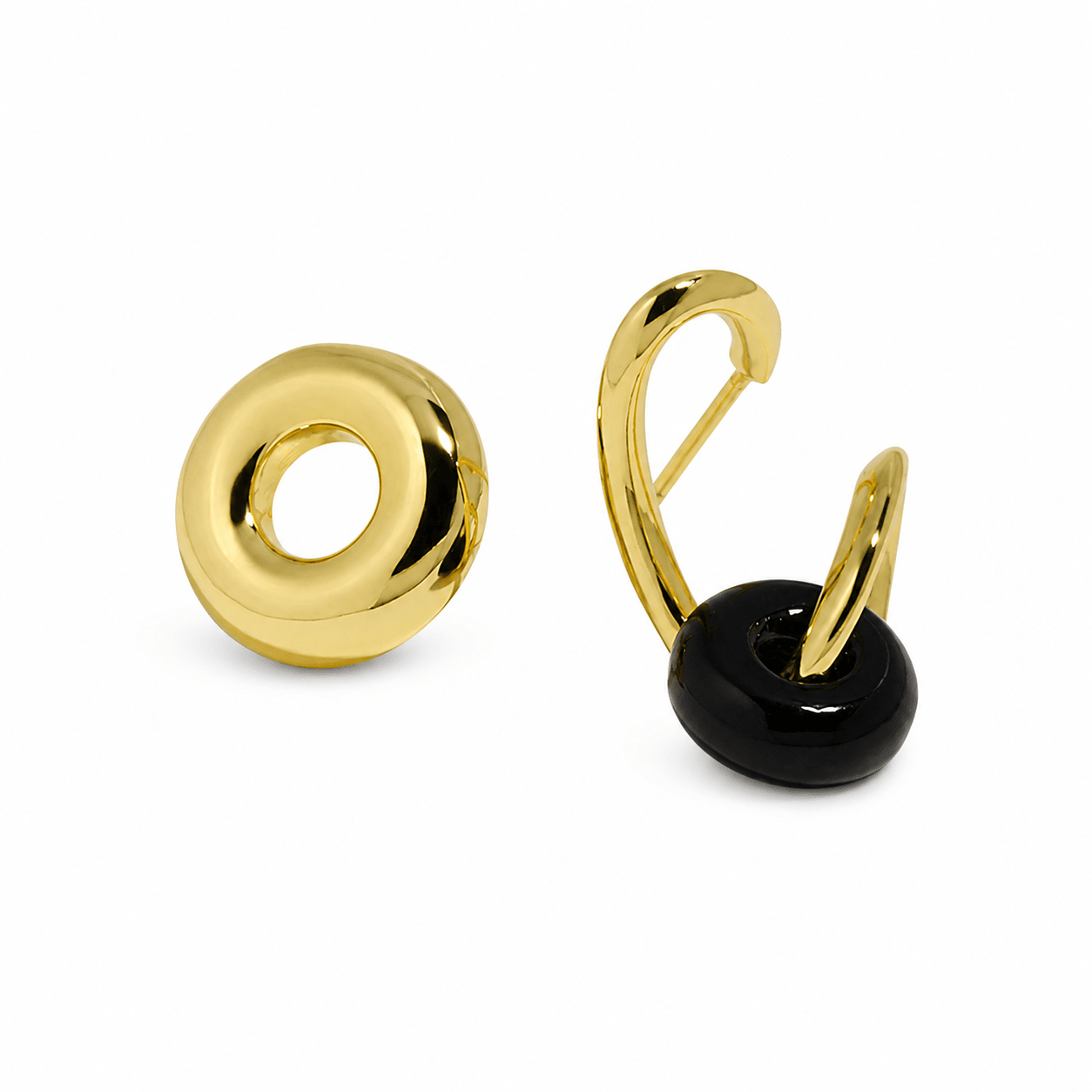 Modern Minimalist Asymmetrical Geometric Natural Stone Ear Stud S925 Sterling Silver Earrings - KIAHMILLA