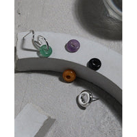 Modern Minimalist Asymmetrical Geometric Natural Stone Ear Stud S925 Sterling Silver Earrings - KIAHMILLA