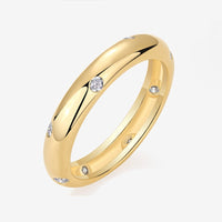 Modern Moissanite Starry Sky Pattern 18K Gold Plated 925 Sterling Silver Ring - KIAHMILLA