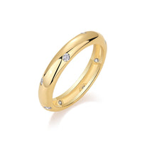 Modern Moissanite Starry Sky Pattern 18K Gold Plated 925 Sterling Silver Ring - KIAHMILLA