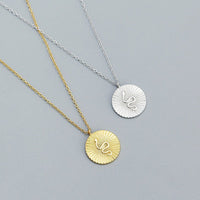 Modern Snake Animal Round Coin 925 Sterling Silver Necklace - KIAHMILLA