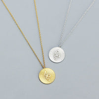 Modern Snake Animal Round Coin 925 Sterling Silver Necklace - KIAHMILLA