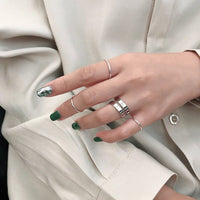 Modern Wide Double Layer 925 Sterling Silver Adjustable Ring - KIAHMILLA