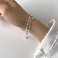 Modern Women Hollow Curb Chain 925 Sterling Silver Bracelet - KIAHMILLA