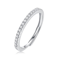 Moissanite Geometric Design Minimalist Fashion Silver 925 Sterling Silver Adjustable Ring - KIAHMILLA