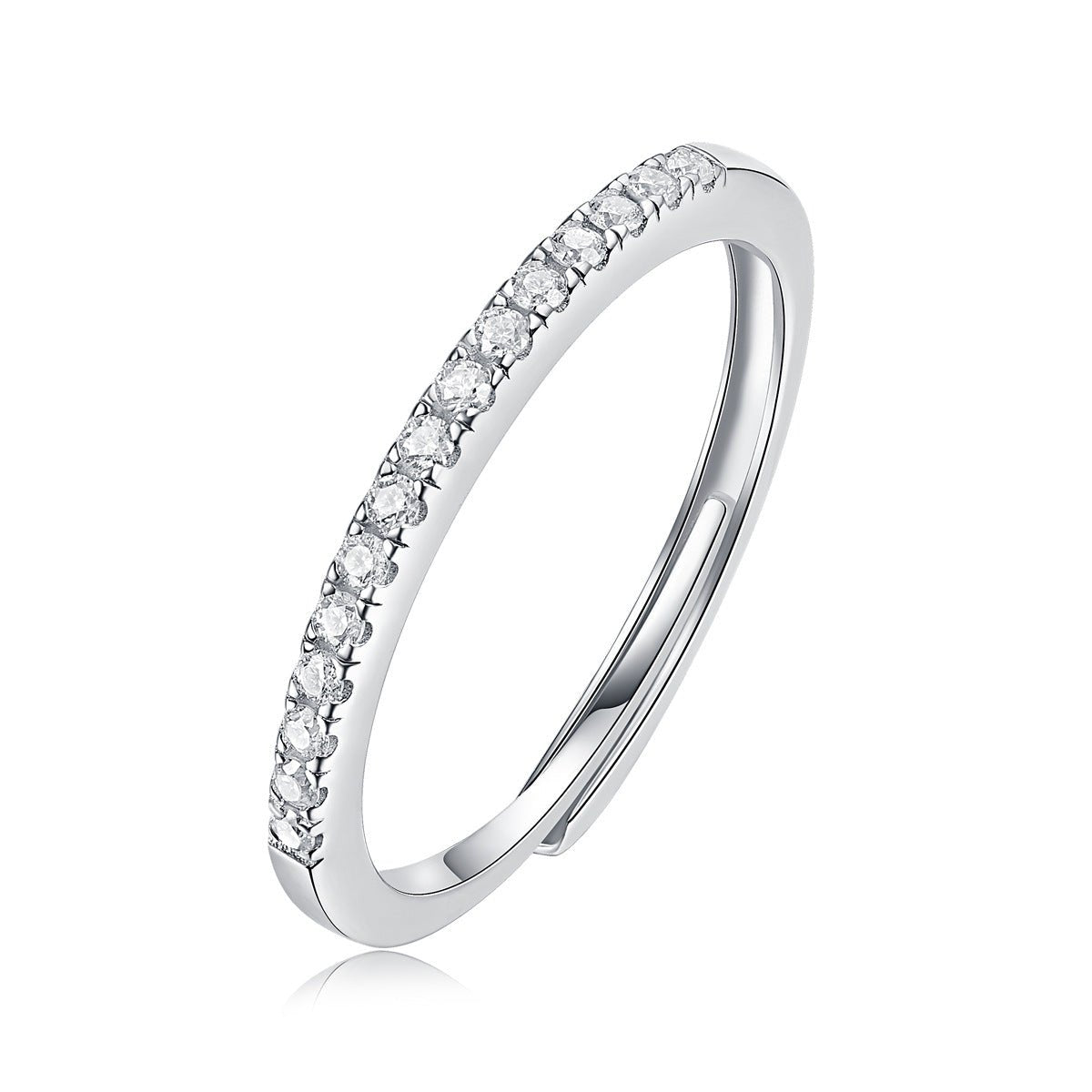 Moissanite Geometric Design Minimalist Fashion Silver 925 Sterling Silver Adjustable Ring - KIAHMILLA