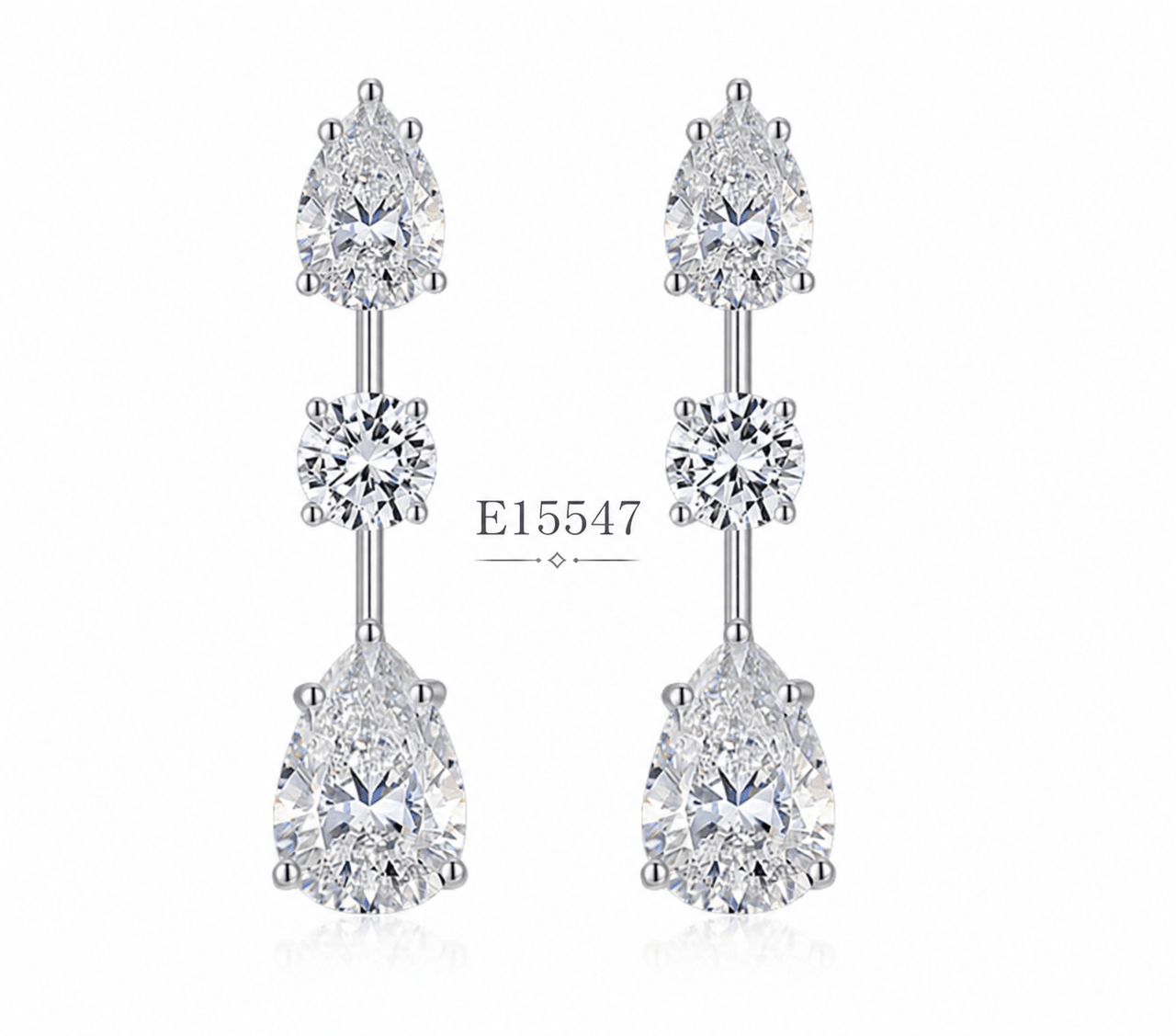 Moissanite Long Drop Earrings 925 Sterling Silver Pear Shape And Multi Shape Dangle Earrings For Women Elegant Fashion Wedding Party Anniversary Gift Fine Jewelry - KIAHMILLA