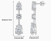 Moissanite Long Drop Earrings 925 Sterling Silver Pear Shape And Multi Shape Dangle Earrings For Women Elegant Fashion Wedding Party Anniversary Gift Fine Jewelry - KIAHMILLA