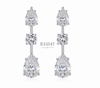 Moissanite Long Drop Earrings 925 Sterling Silver Pear Shape And Multi Shape Dangle Earrings For Women Elegant Fashion Wedding Party Anniversary Gift Fine Jewelry - KIAHMILLA
