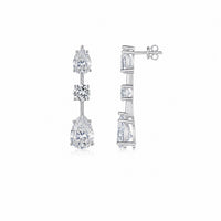 Moissanite Long Drop Earrings 925 Sterling Silver Pear Shape And Multi Shape Dangle Earrings For Women Elegant Fashion Wedding Party Anniversary Gift Fine Jewelry - KIAHMILLA