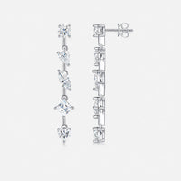 Moissanite Long Drop Earrings 925 Sterling Silver Pear Shape And Multi Shape Dangle Earrings For Women Elegant Fashion Wedding Party Anniversary Gift Fine Jewelry - KIAHMILLA