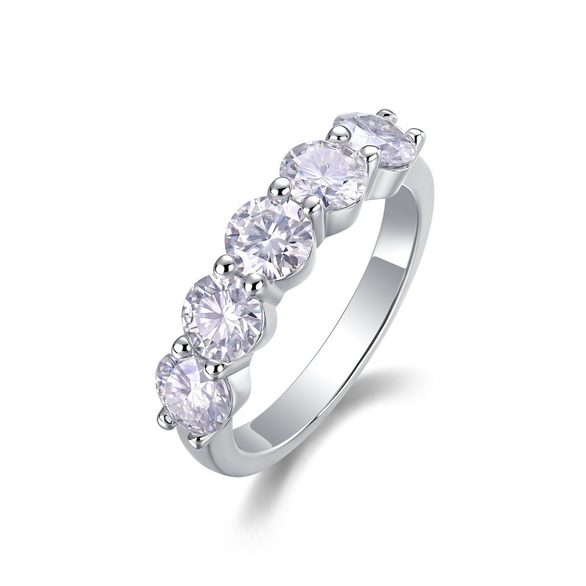 Moissanite Stones 18K Gold Plating Geometric Design Elegant 925 Sterling Silver Ring - KIAHMILLA