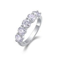 Moissanite Stones 18K Gold Plating Geometric Design Elegant 925 Sterling Silver Ring - KIAHMILLA