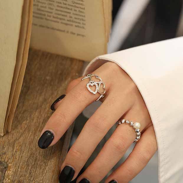 Natural Pearl Beads 925 Sterling Silver Adjustable Ring - KIAHMILLA