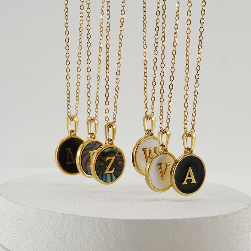Natural Shell Initial Necklace Collection - KIAHMILLA