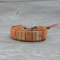 Natural Stone Leather Charm Bracelet - Coolpeacock