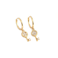 New Four Leaf Clover Key 925 Sterling Silver Hoop Earrings - KIAHMILLA