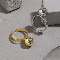 New Geometry Ball 925 Sterling Silver Adjustable Ring - KIAHMILLA