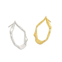 New Geometry Irregular Oval Circle 925 Sterling Silver Stud Earrings - KIAHMILLA