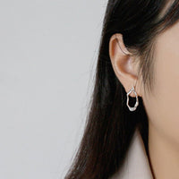 New Geometry Irregular Oval Circle 925 Sterling Silver Stud Earrings - KIAHMILLA