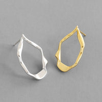 New Geometry Irregular Oval Circle 925 Sterling Silver Stud Earrings - KIAHMILLA