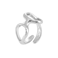 New Irregular Double Hollow Circles 925 Sterling Silver Adjustable Ring - KIAHMILLA