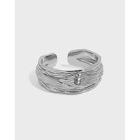 New Irregular River Wave 925 Sterling Silver Adjustable Ring - KIAHMILLA