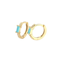 New Rectangle CZ Geometry 925 Sterling Silver Huggie Hoop Earrings - KIAHMILLA