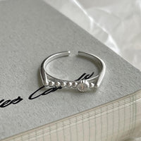 New Round Beads CZ Turntable 925 Sterling Silver Adjustable Ring - KIAHMILLA
