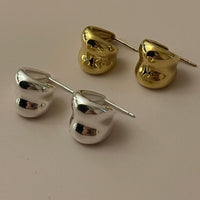 Office C Shape Wide 925 Sterling Silver Stud Earrings - KIAHMILLA
