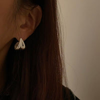 Office C Shape Wide 925 Sterling Silver Stud Earrings - KIAHMILLA