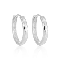 Office Causal Rhombus Carved 925 Sterling Silver Hoop Earrings - KIAHMILLA