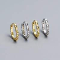 Office CZ U Shape 925 Sterling Silver Stacker Hoop Earrings - KIAHMILLA