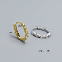 Office CZ U Shape 925 Sterling Silver Stacker Hoop Earrings - KIAHMILLA