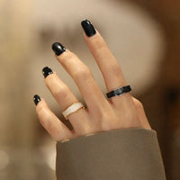 Office Epoxy Wave Irregular 925 Sterling Silver Adjustable Ring - KIAHMILLA
