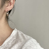Office Geometry Arc U Shape 925 Sterling Silver Hoop Earrings - KIAHMILLA