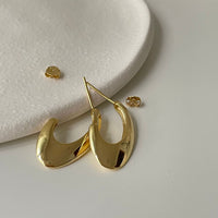 Office Geometry Arc U Shape 925 Sterling Silver Hoop Earrings - KIAHMILLA