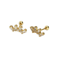 Office Geometry Sectors CZ 925 Sterling Silver Screw Stud Earrings - KIAHMILLA
