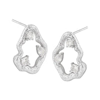 Office Hollow CZ Cloud 925 Sterling Silver Stud Earrings - KIAHMILLA