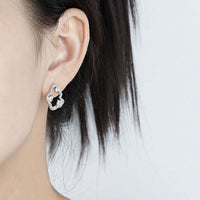 Office Hollow CZ Cloud 925 Sterling Silver Stud Earrings - KIAHMILLA
