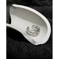 Office Hollow Twisted Chain 925 Sterling Silver Adjustable Ring - KIAHMILLA