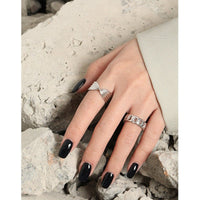 Office Hollow Twisted Chain 925 Sterling Silver Adjustable Ring - KIAHMILLA