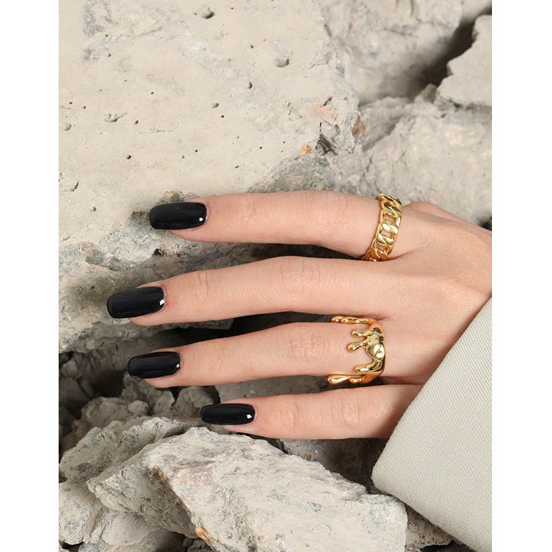 Office Hollow Twisted Chain 925 Sterling Silver Adjustable Ring - KIAHMILLA
