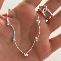 Office Irregular Beads 925 Sterling Silver Bracelet - KIAHMILLA