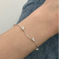 Office Irregular Beads 925 Sterling Silver Bracelet - KIAHMILLA